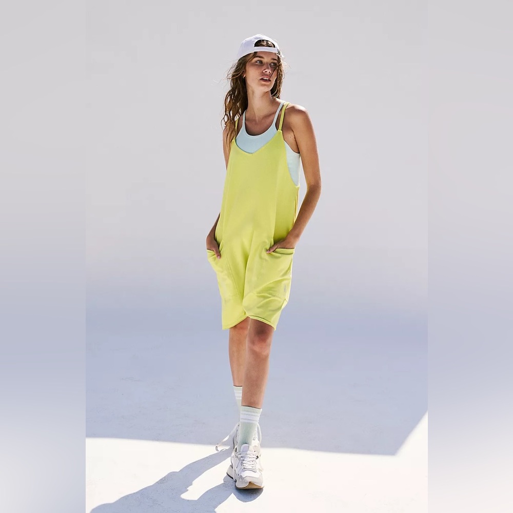 FP Movement Free People Hot Shot Romper in Limeade (Sold Out) NWT